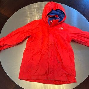 North face kids rain coat small 7/8 Red